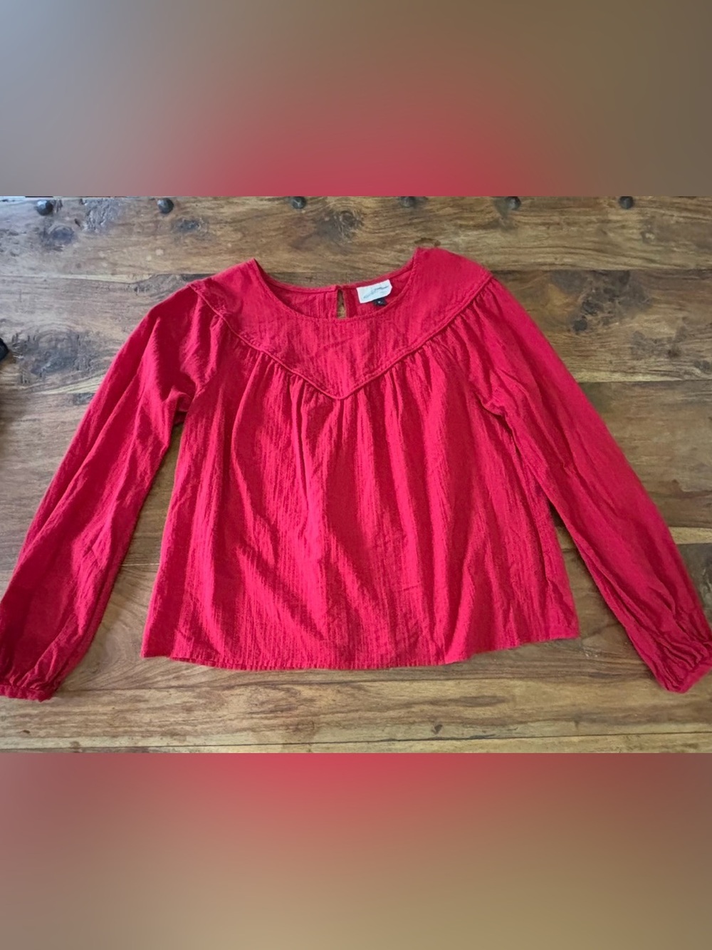 Universal Thread Red Long-Sleeve Peasant Blouse